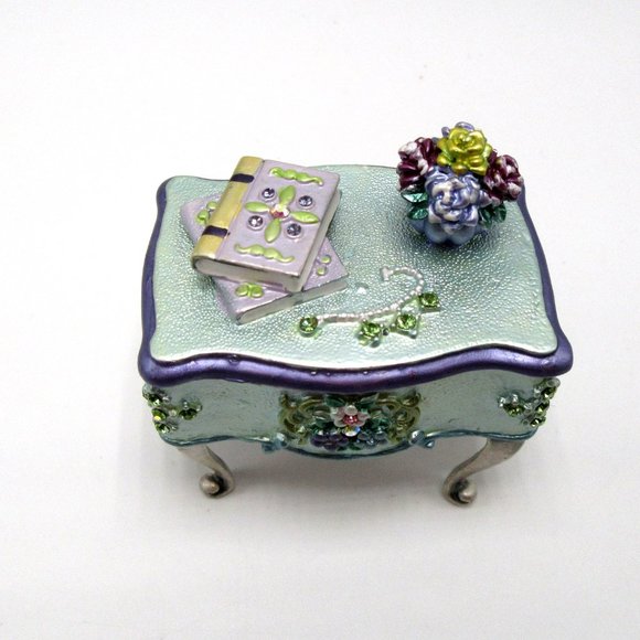 Swarovski crystals rhinestone ring box - trinket box - desk - table top - Picture 4 of 13